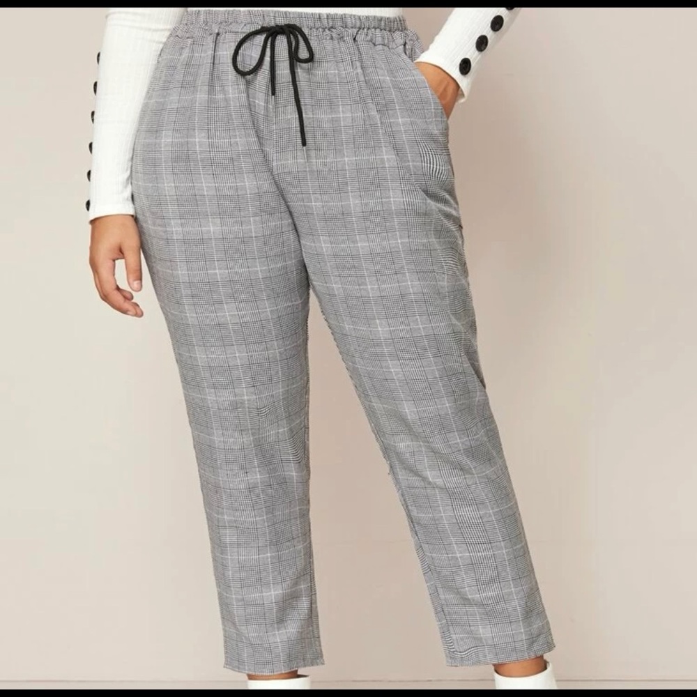 Shein Plaid Tie Waist pants